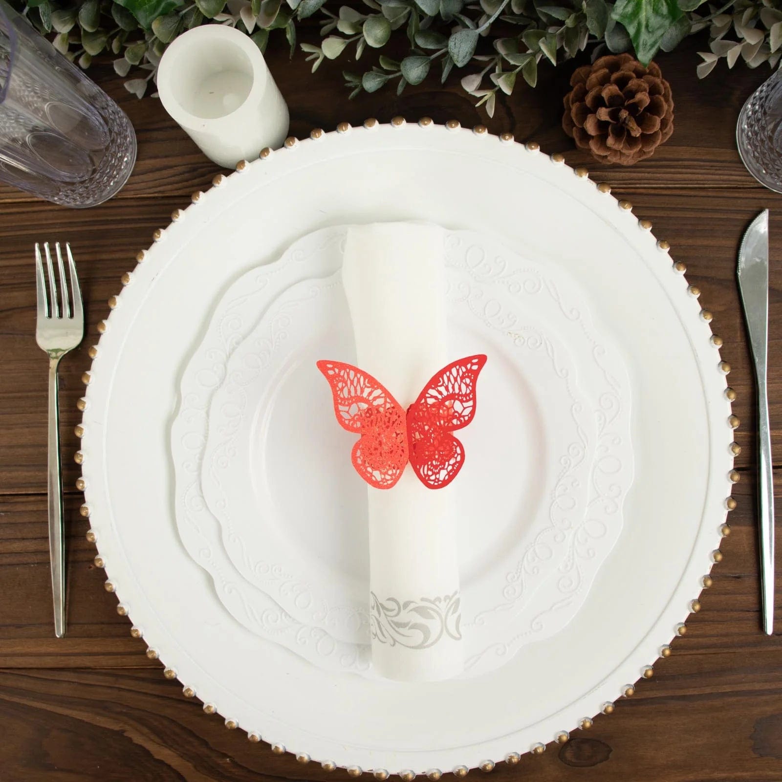 12 Pack Laser Cut 3D Butterfly Napkin Rings for Wedding, Party & Table Decor - Elegant DIY Paper Craft for Dinnerware & Home Decoration