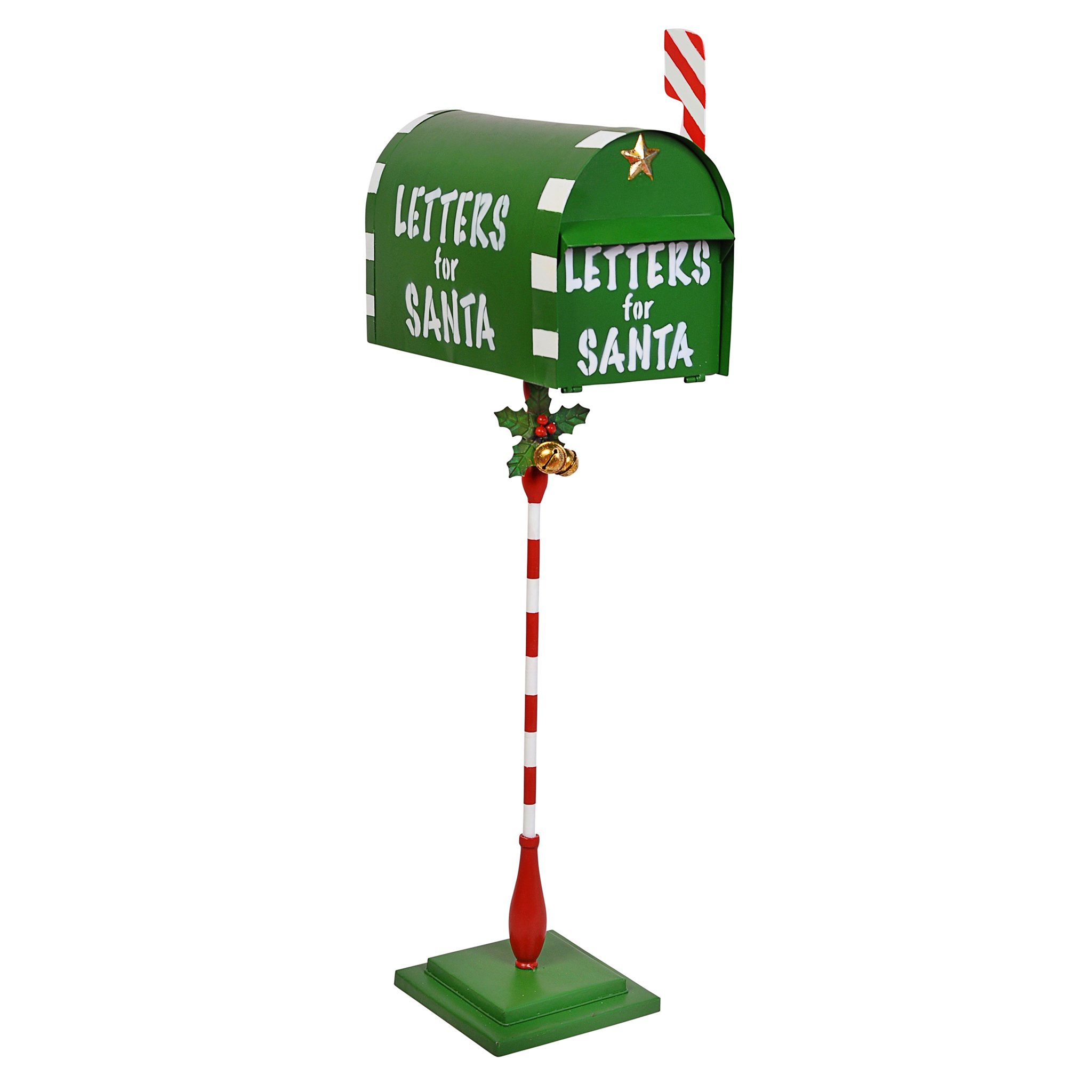 Santa Claus Christmas Mailbox - Metal Holiday Decor for Letters to North Pole | Christmas Cards & Decorations for Home, Office, and Festive Parties