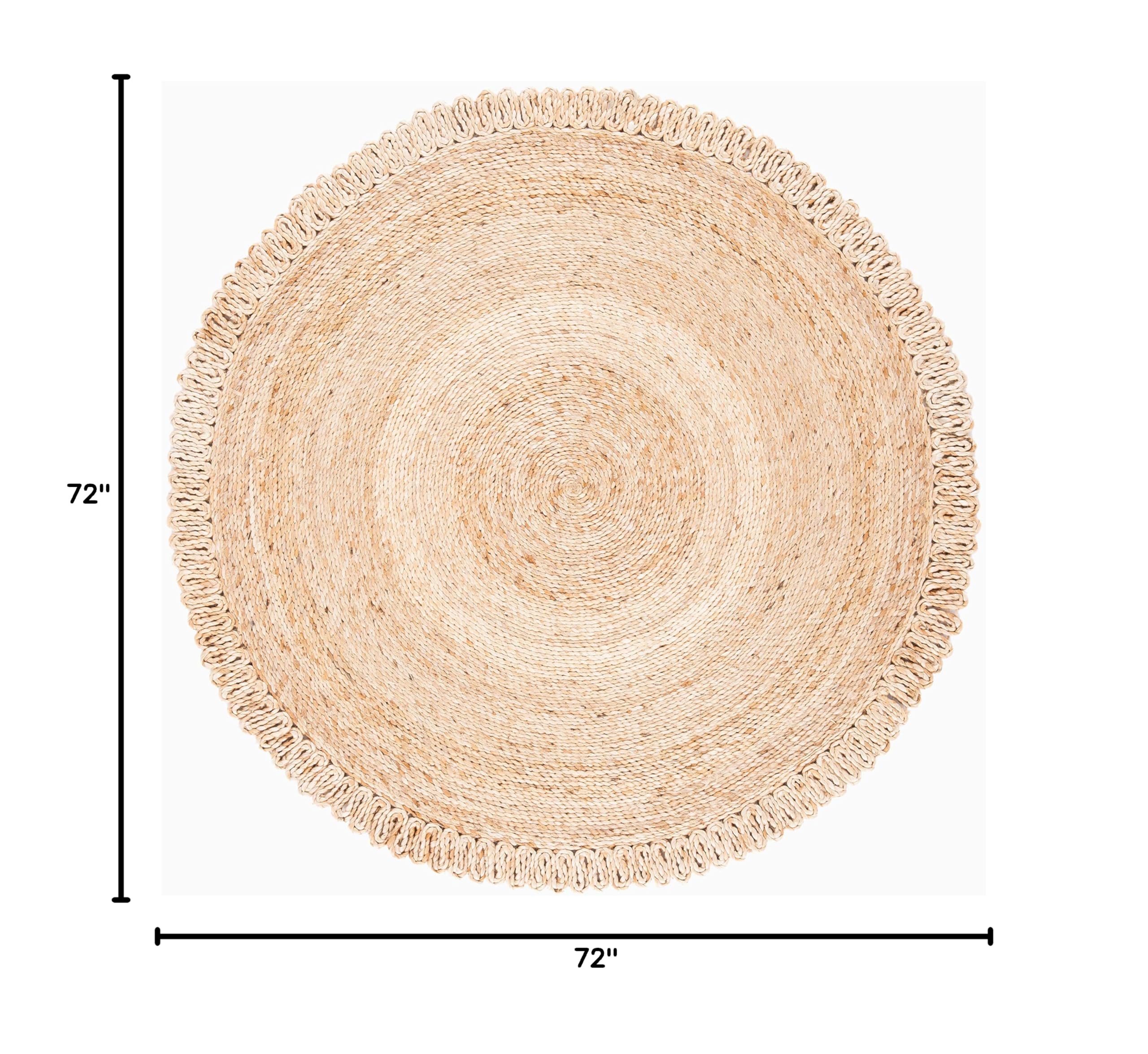 SAFAVIEH Natural Fiber Round Collection 6' Round Handmade Jute Area Rug - Boho Charm Farmhouse Style for Living Room, Bedroom & Dining Room Décor