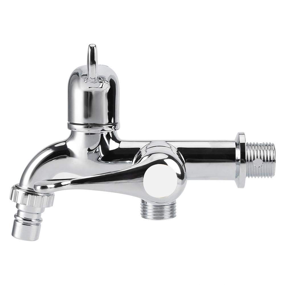 Tomotato G1/2 Double Spout Wall Mounted Bathroom Faucet - Plastic Water Tap for Sink Basin, Washing Machine, Kitchen & Garden Use - Easy Switch Control for Efficient Water Flow