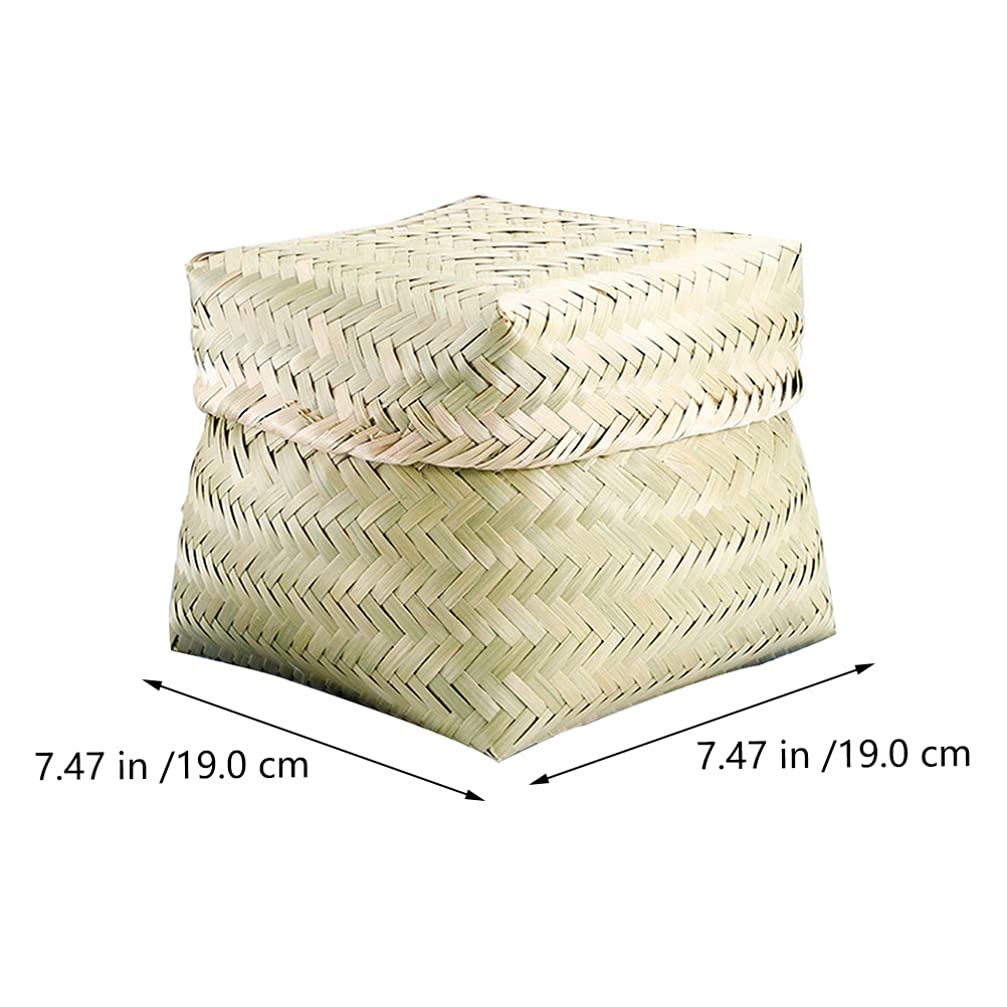 DOITOOL Bamboo Woven Bread Basket with Lid - Natural Handwoven Storage Basket for Bread, Snacks, Fruits & Vegetables | Perfect for Kitchen Counter, Dining Table, Picnic & Farmhouse Decor