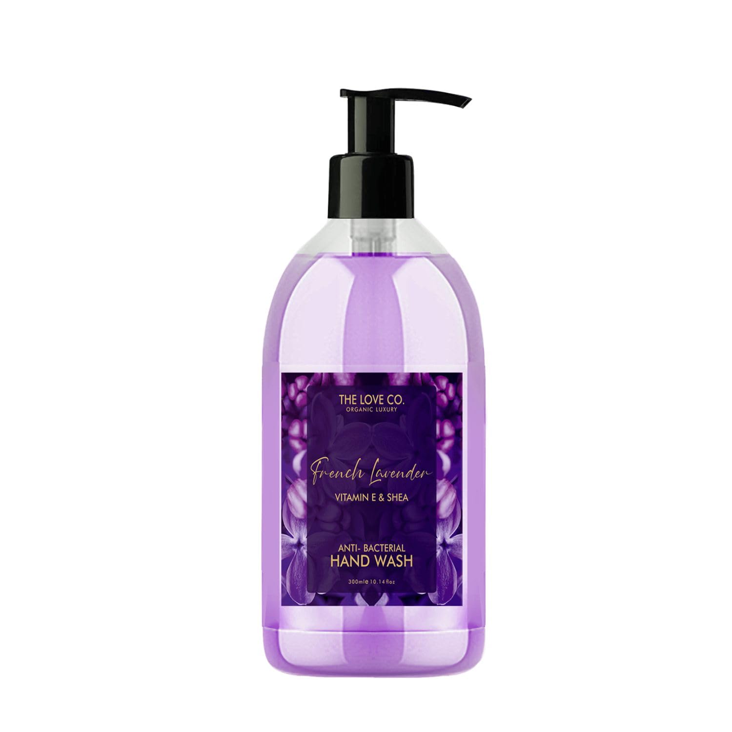 The Love Co. Moisturizing & Gentle Hand Wash for Soft Skin - 300ml Lavender Scented Hand Soap - Perfect for Bathroom, Kitchen & Guest Use