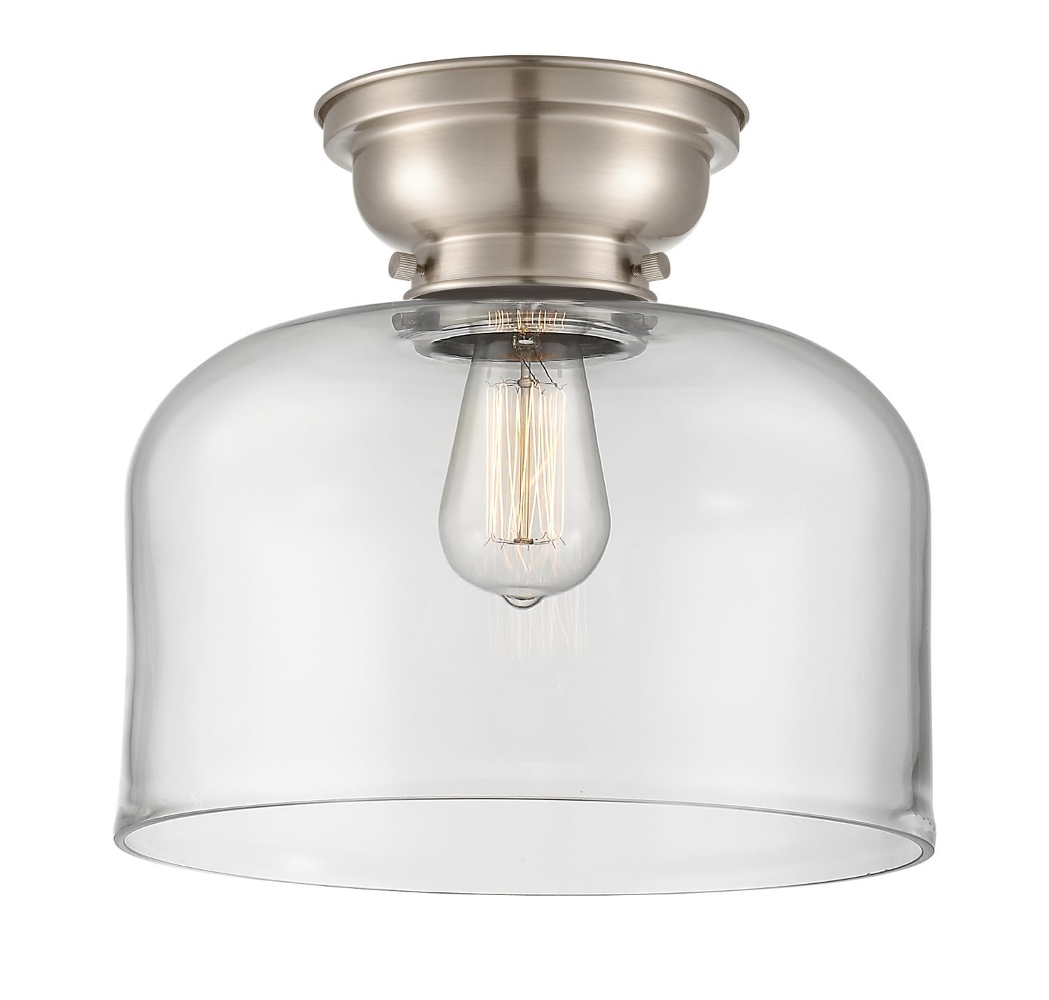 Innovations 623-1F-SN-G72-L-LED 12 Inch Flush Mount Ceiling Light Fixture - Brushed Satin Nickel Finish - X-Large Bell Design - 1 Light LED - Perfect for Bedroom, Hallway, or Entryway Lighting