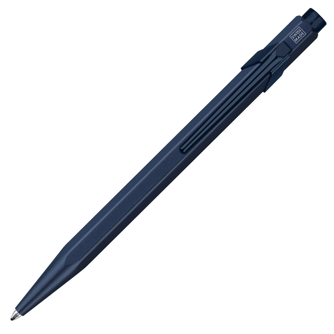 Caran d'Ache 849 Ballpoint Pen Nespresso Edition - 6 Kazaar Satin Blue Luxury Writing Instrument for Professionals & Gift Giving - Perfect for Office, Business Meetings & Special Occasions