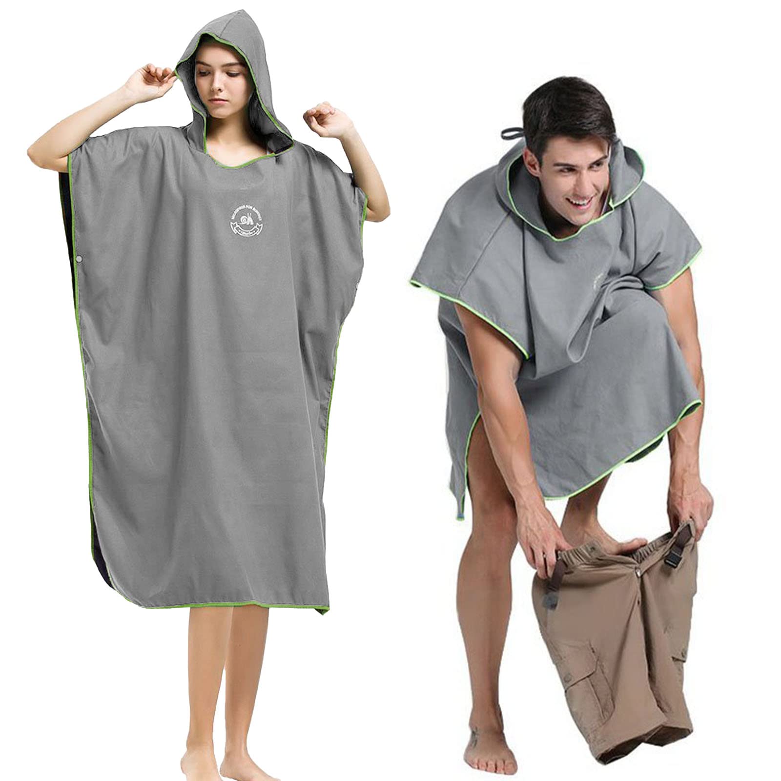 Hiturbo Microfiber Surf Poncho | Quick Dry Wetsuit Changing Robe | Hooded Swim Beach Towel for Pool, Surfing & Outdoor Adventures
