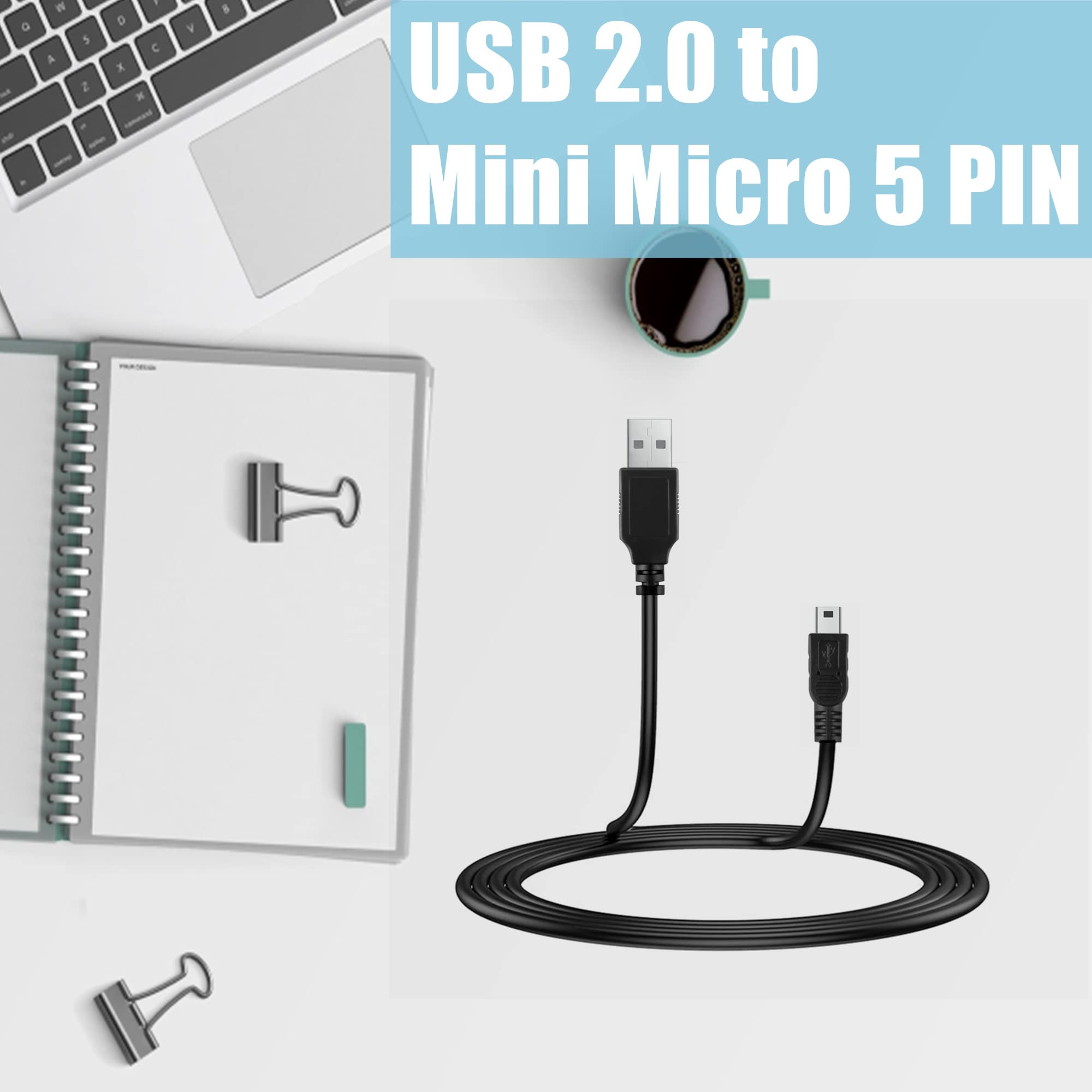 5ft USB Charging Cable for HP Photosmart A440 Printer | Replacement Power Cord for Laptop & PC | Fast Charging Data Sync Cable | Perfect for Home Office & Photo Printing Stations