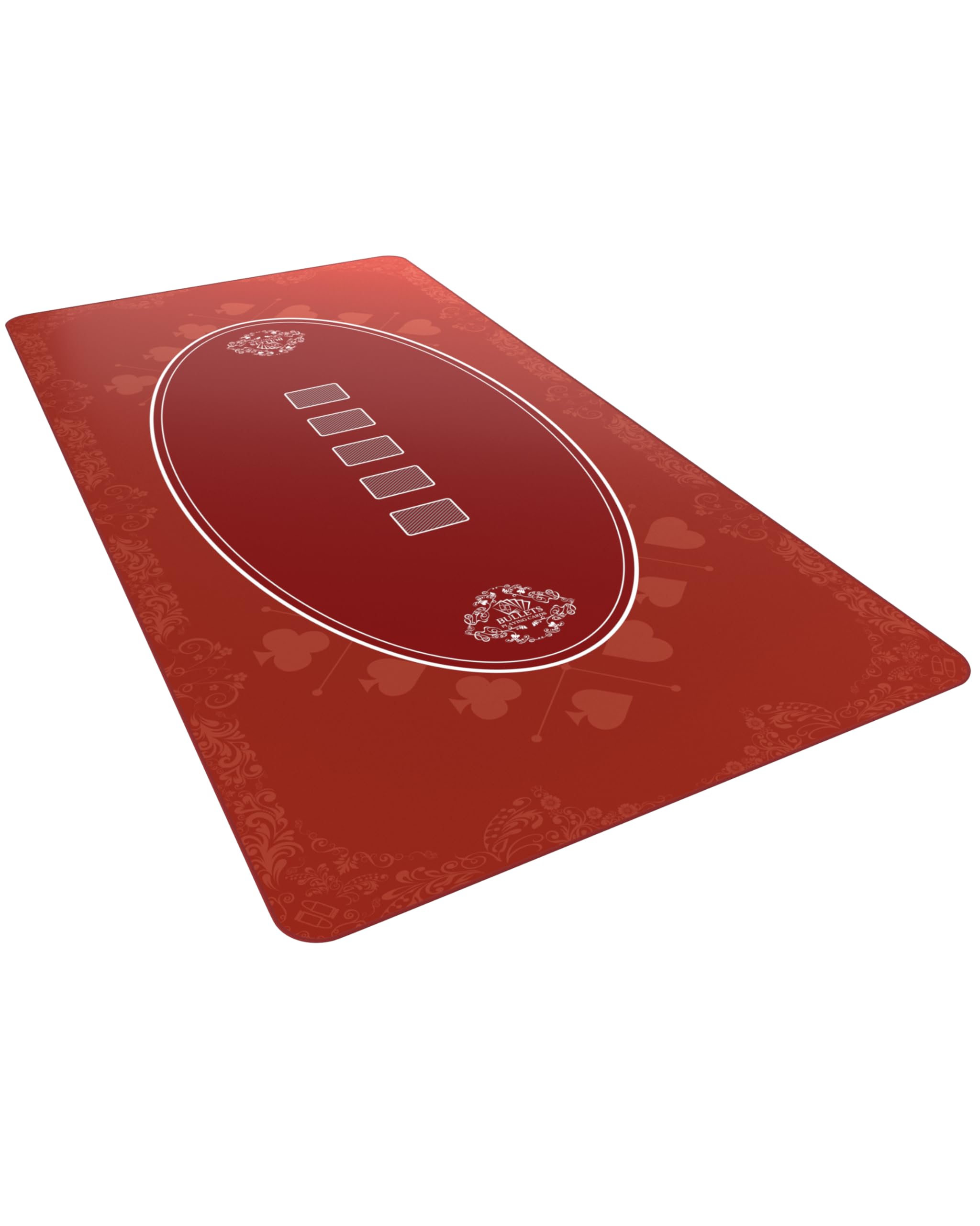 Premium Bullets Playing Cards Poker Table Top Mat - Durable Waterproof Non-Slip Surface with Sewn Edges - Casino Night & Texas Hold'em Poker Accessories - Includes Carrying Tube - 63
