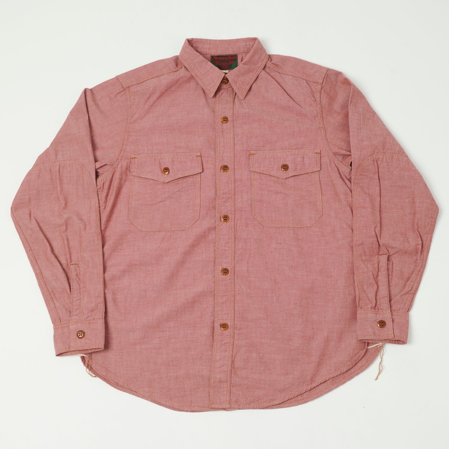 Freewheelers 'Skid Row' Red Chambray Shirt for Men - Vintage Style Workwear Shirt for Casual Wear & Outdoor Activities