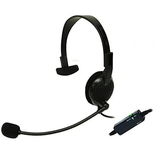 Norcon Communications TTUNCHS Noise Cancelling Two-Way Wired Headset with Microphone - Black - Ideal for Call Centers, Security Teams & Warehouse Communication