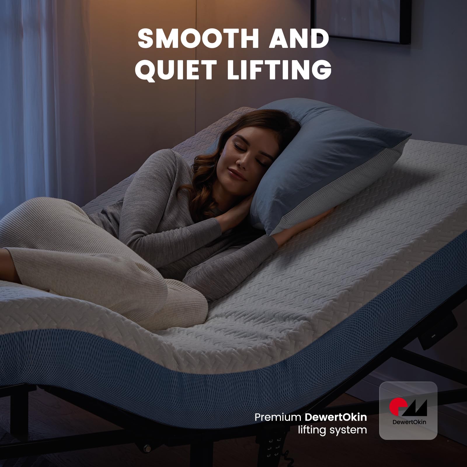 Marsail Queen Adjustable Bed Base Frame - 4 Height Settings, Dual USB Charging Ports, Easy 5-Min Assembly | Perfect for Lounging, Reading, Snoring Relief & Acid Reflux | Home Bedroom Upgrade for Comfort & Health