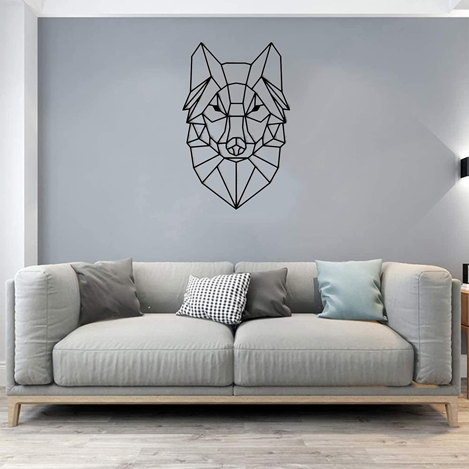 3D Metal Wolf Wall Art Sculpture - Geometric Wolf Silhouette Decor for Home & Office - Safety Certified Wall Decoration for Living Room, Bedroom & Workspace | Perfect for Nature Lovers & Modern Interior Design
