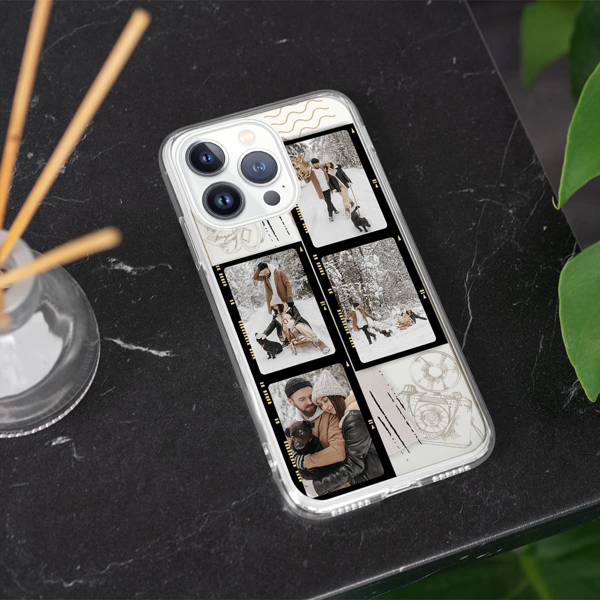 Custom Photo Phone Case - Personalized Picture Collage Floral Aesthetic Clear Cover for iPhone 16/15/14/13/12/11/XR/X/XS/8/7 Plus/Mini/Pro Max - Perfect for Gifts, Daily Use & Special Occasions