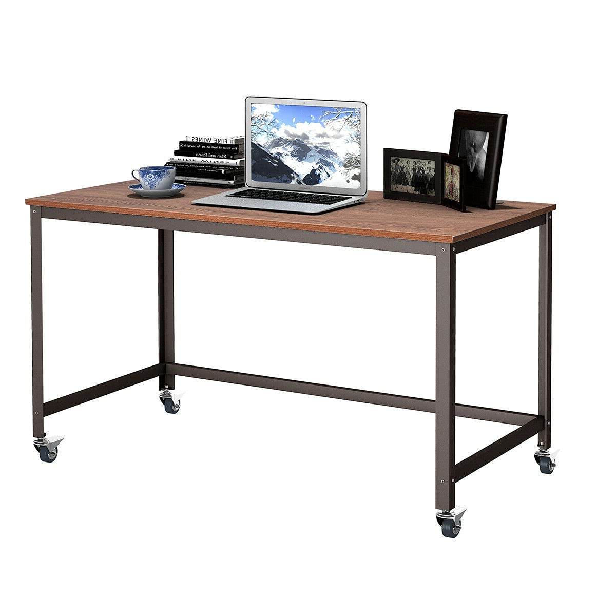 Ergonomic Rolling Computer Desk with Wheels - Adjustable Laptop Workstation for Home Office, Study & Reading - Large Multifunctional PC Table for Writing, Gaming & Business Use - Perfect for Small Spaces & Living Rooms