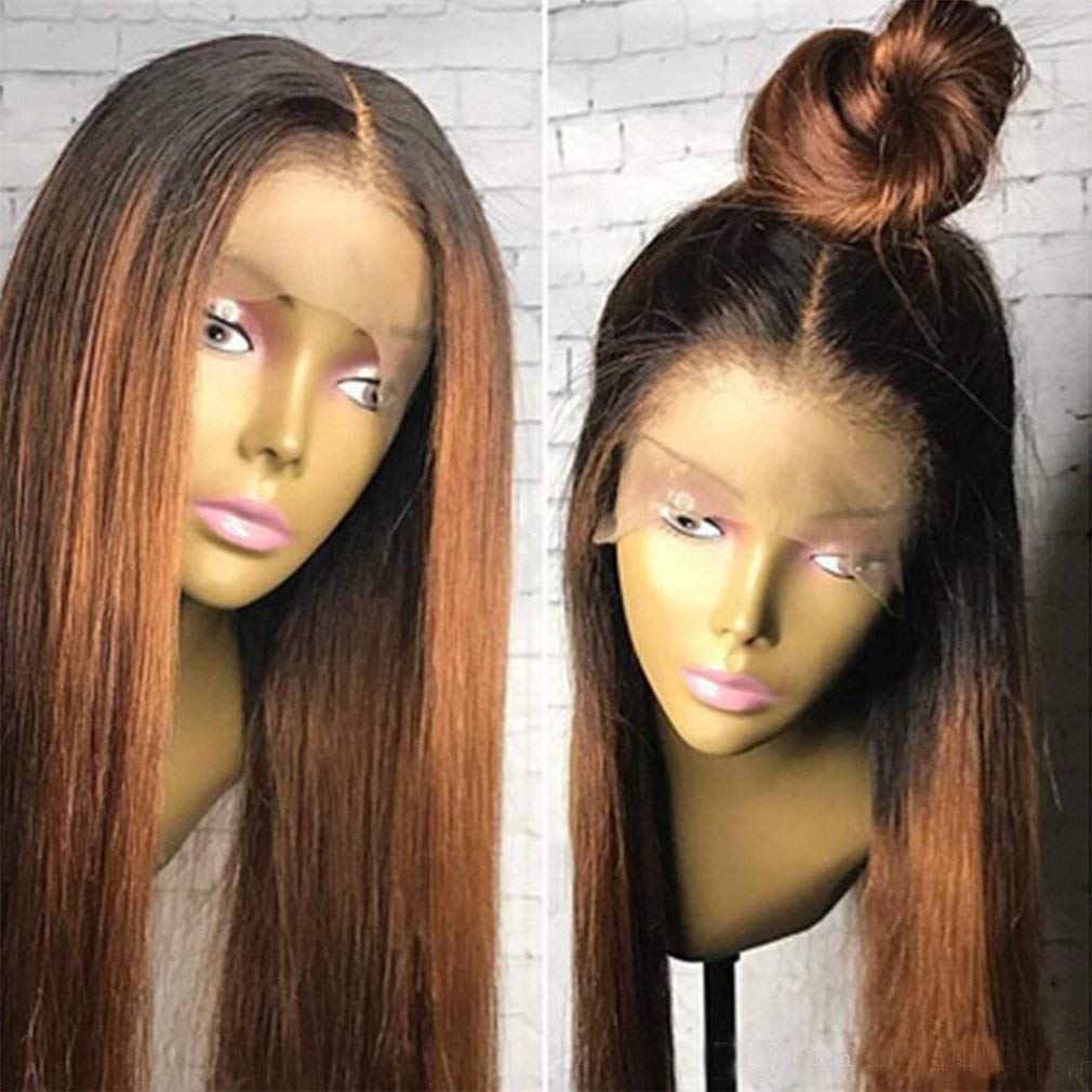 Ombre Blonde Human Hair Wig for Black Women - Glueless Lace Front Brazilian Virgin Hair Wig (1B/30, 14