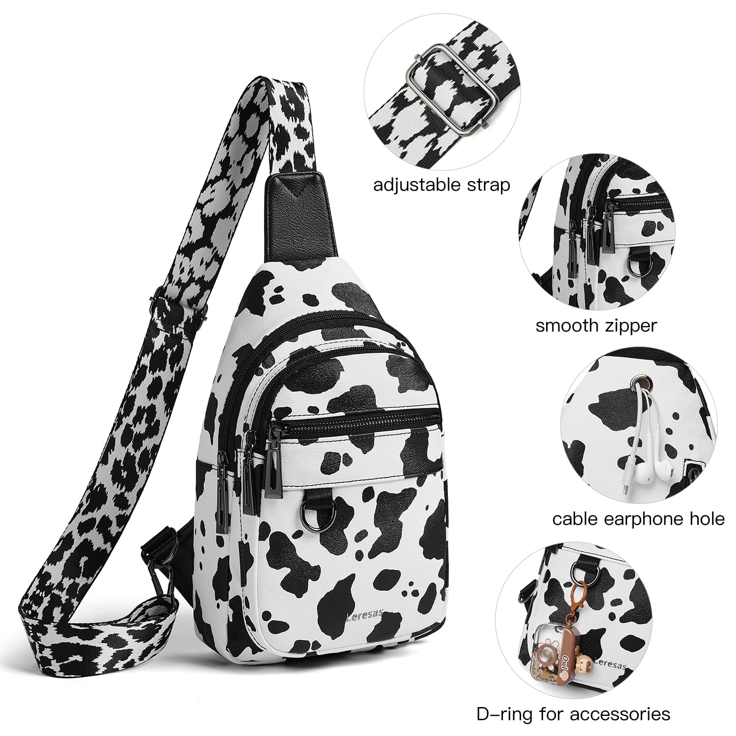 7L Vegan Leather Crossbody Sling Bag for Women & Men - Anti-Theft Fanny Pack, Shoulder Bag & Travel Backpack - Perfect for Gym, Hiking, Commuting & Daily Use