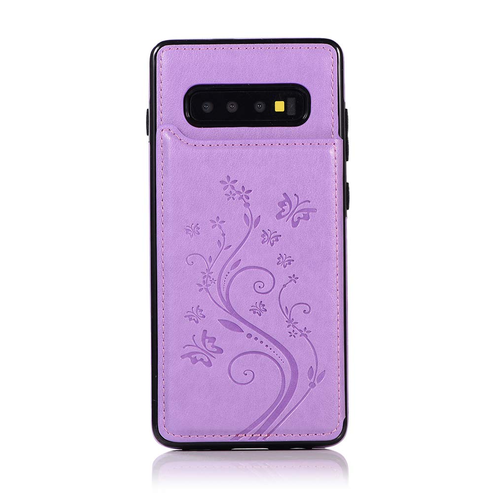 Premium Samsung Galaxy S10 Plus Phone Case with Tempered Glass Screen Protector - Wallet Flip Leather Cover with Card Holder & Stand Feature (Purple) for Women & Girls | Perfect for Everyday Use, Travel & Business Meetings