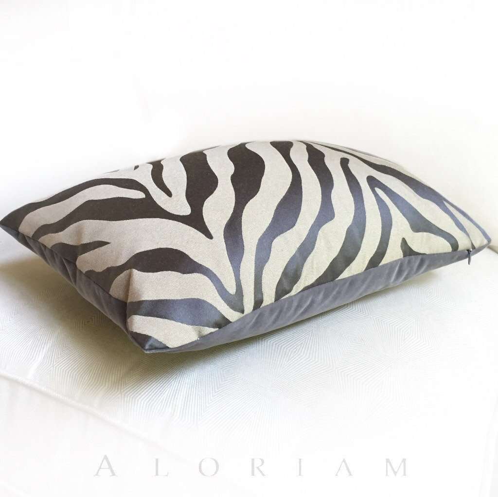 Stylish Gray Beige Animal Stripe Pillow Cover - Modern Home Decor for Living Room, Bedroom & Sofa - Soft & Durable Decorative Throw Pillow Case