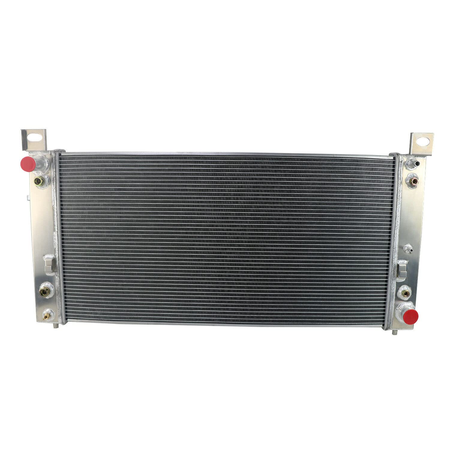 ECMRAD 3-Row Aluminum Radiator Cooling Fan Shroud Kit for 1999-2014 Chevy Silverado 1500/2500, Suburban, Tahoe & GMC Yukon with 4.8L 5.3L 6.0L V8 Engines - Improved Engine Cooling for Towing, Off-Road & Hot Weather Driving (Part# CU2370)