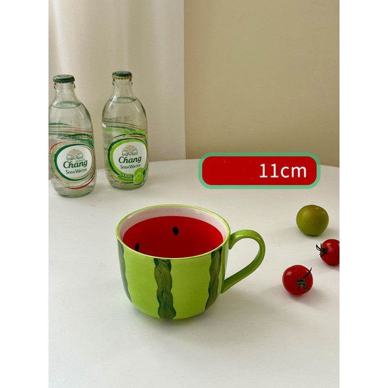 Fresh Watermelon Design Ceramic Mug - 16oz Summer Drinkware for Iced Coffee, Smoothies & Lemonade - Perfect for Beach, Picnics & Outdoor Parties