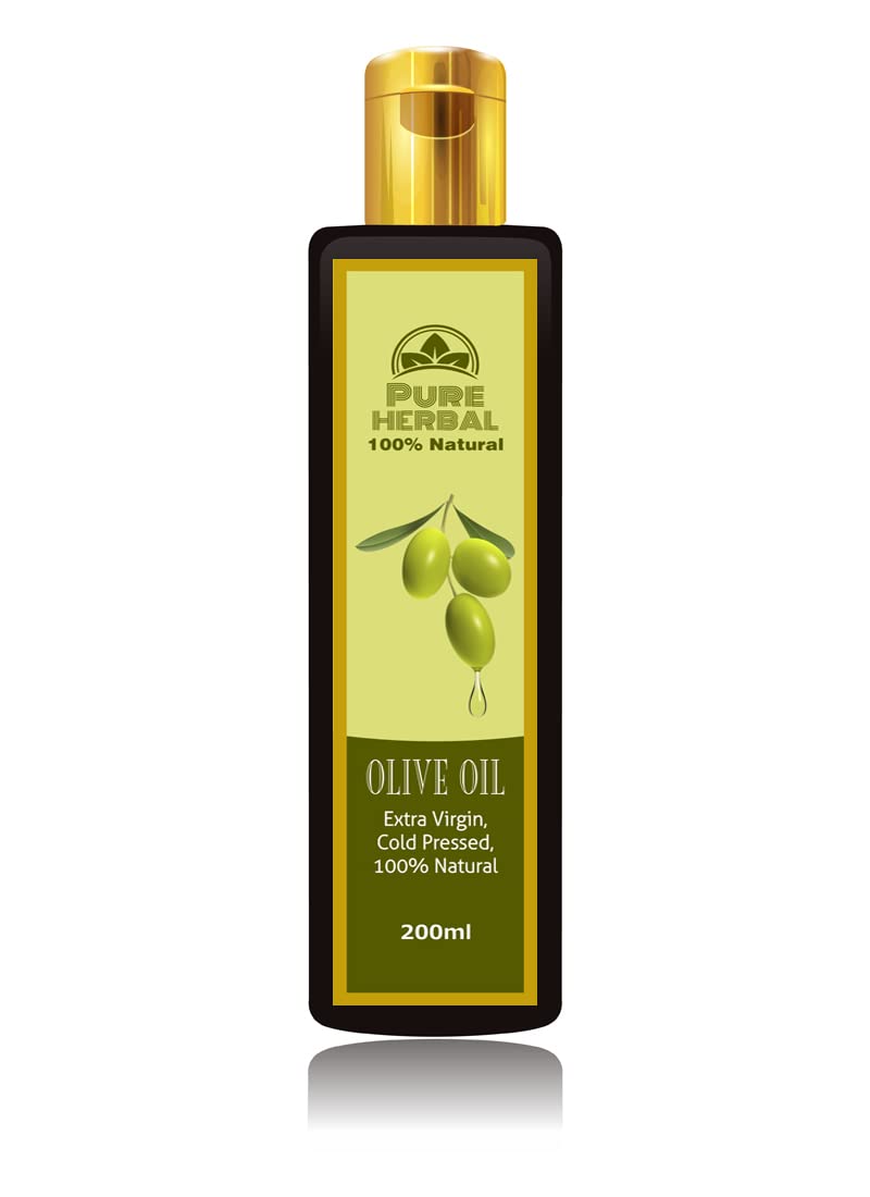 PureHerbal Extra Virgin Cold Pressed Olive Oil for Hair & Skin – Nutrient-Rich, Unrefined, Unfiltered (100ml) | Natural Hair Treatment & Skin Moisturizer