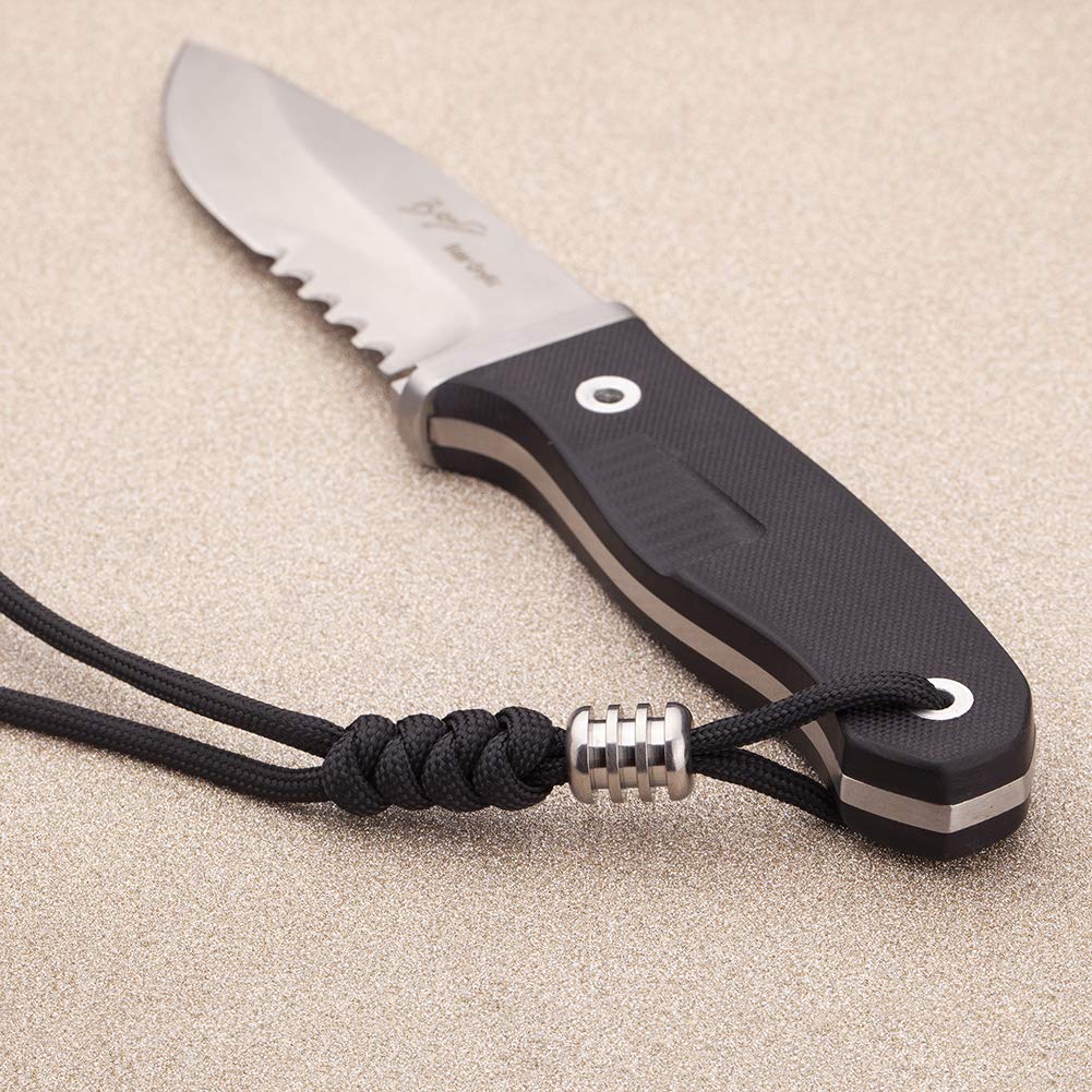 TI-EDC Titanium Paracord Lanyard Bead for 550 Paracord Bracelet - DIY EDC Accessories & Keychain Making Supplies - Perfect for Outdoor Survival Gear, Tactical Equipment & Everyday Carry Essentials