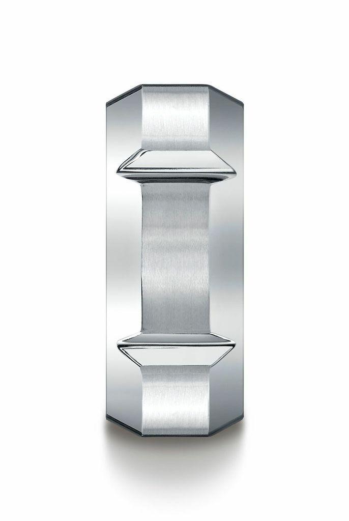 10MM Cobalt Men's Wedding Band - Beveled Vertical Cut Design for Comfort & Style - Perfect for Engagements, Anniversaries, and Special Occasions