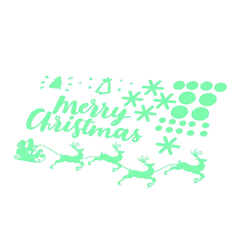 1pc Christmas Glow Stickers - Fluorescent Xmas Holiday Decals for Home & Car Decor, Creative Carved Plastic Stickers - Perfect for Windows, Walls, Gifts & Party Decorations
