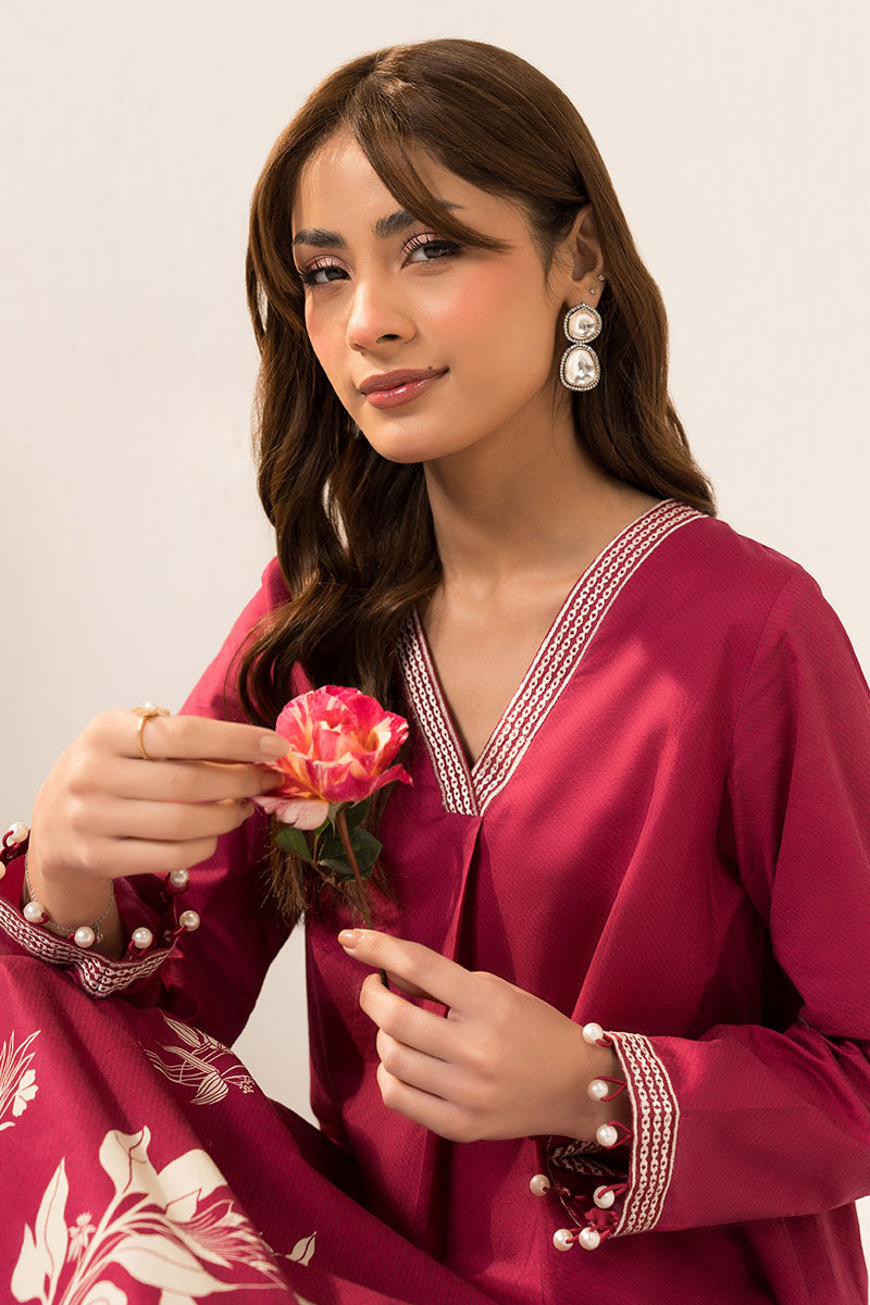 CERISE GLOW 2-Piece Outfit Set (Shirt & Pants) for Women - Casual & Office Wear - Perfect for Work, Dates & Everyday Fashion