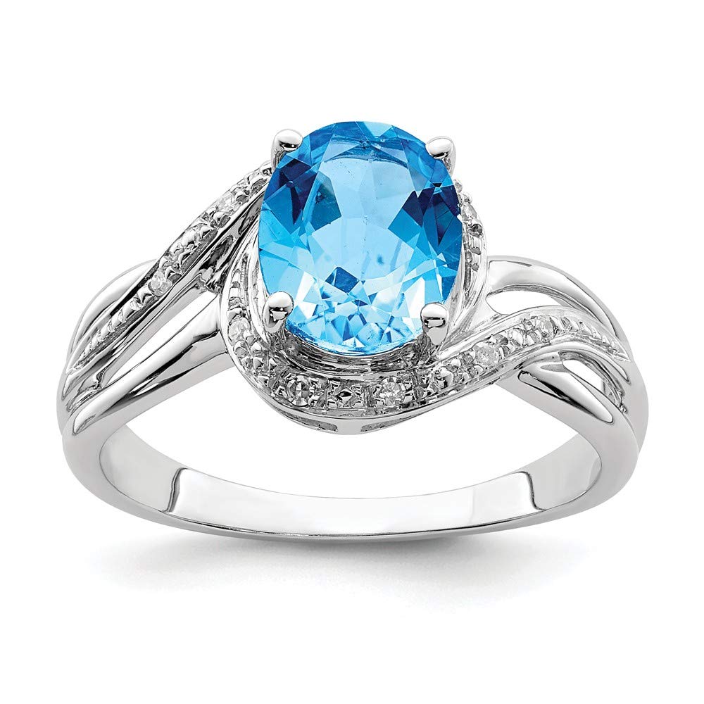 925 Sterling Silver Diamond BT Square Ring - Engagement & Wedding Jewelry