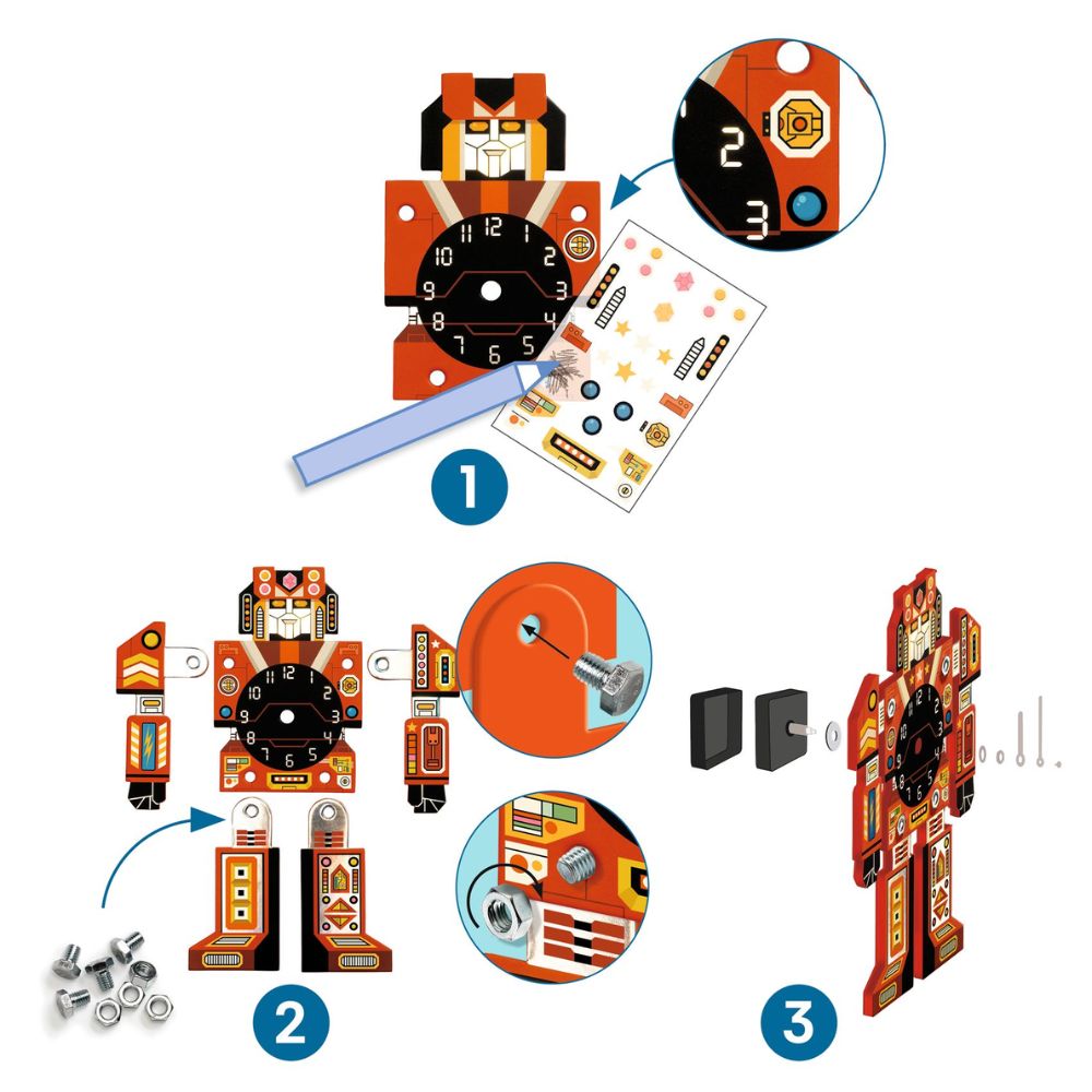 DIY Djeco Make Your Own Clock Kit - Creative Robotime Craft for Kids & Adults - Perfect for Home Decor, Classroom Projects & Gift Giving