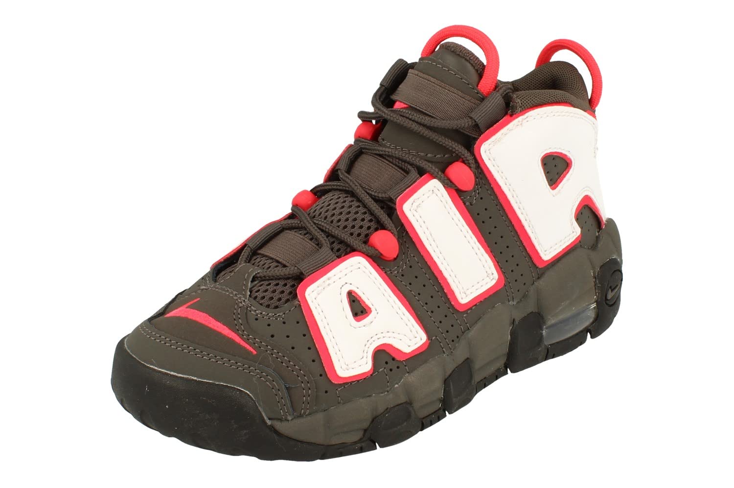 Nike Air More Uptempo GS Basketball Shoes for Kids - White/Black Retro Sneakers - Comfortable Athletic Trainers for Basketball, Running & Casual Wear