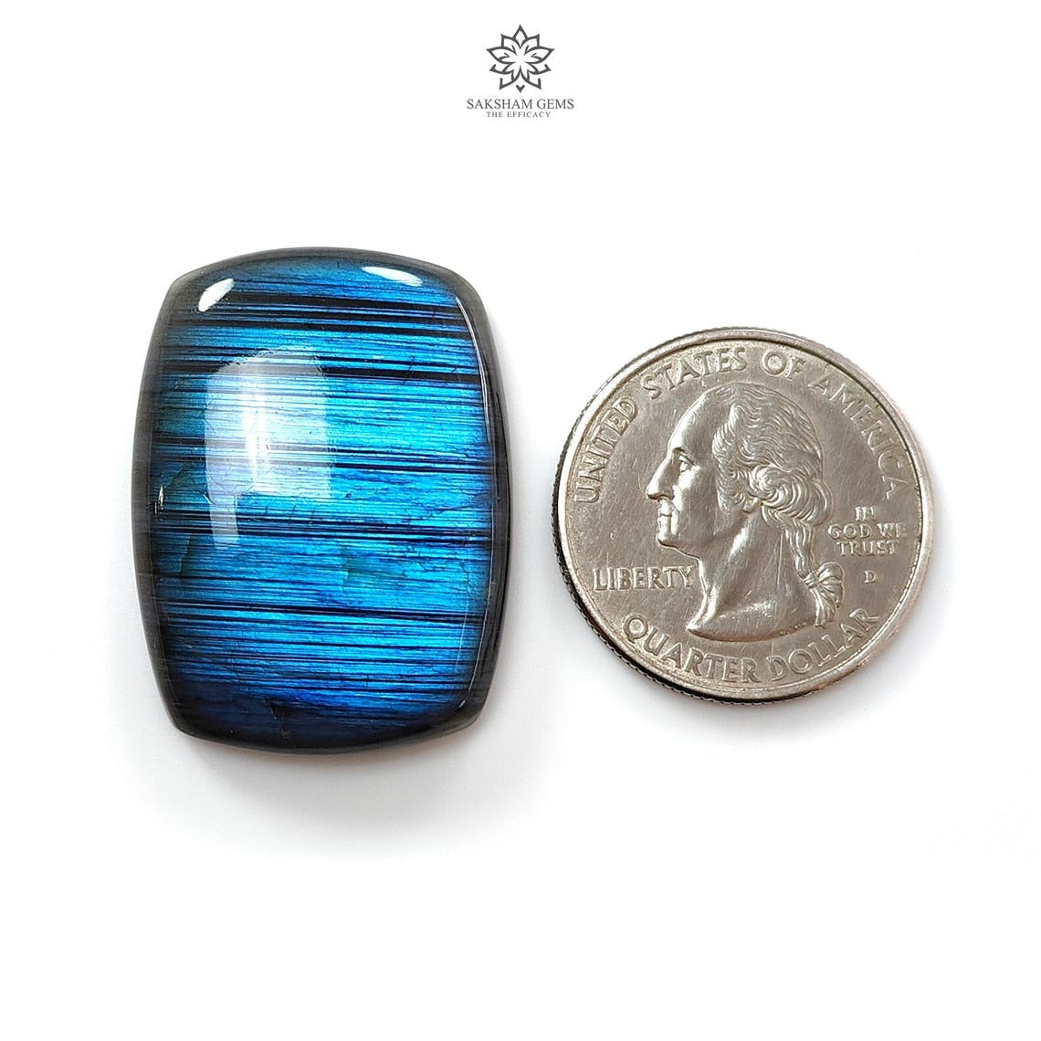 Natural Blue Labradorite Gemstone Cabochon - Untreated Cushion Shape (1pc) for Jewelry Making, Pendants & Wire Wrapping - Healing Crystal for Meditation & Energy Work