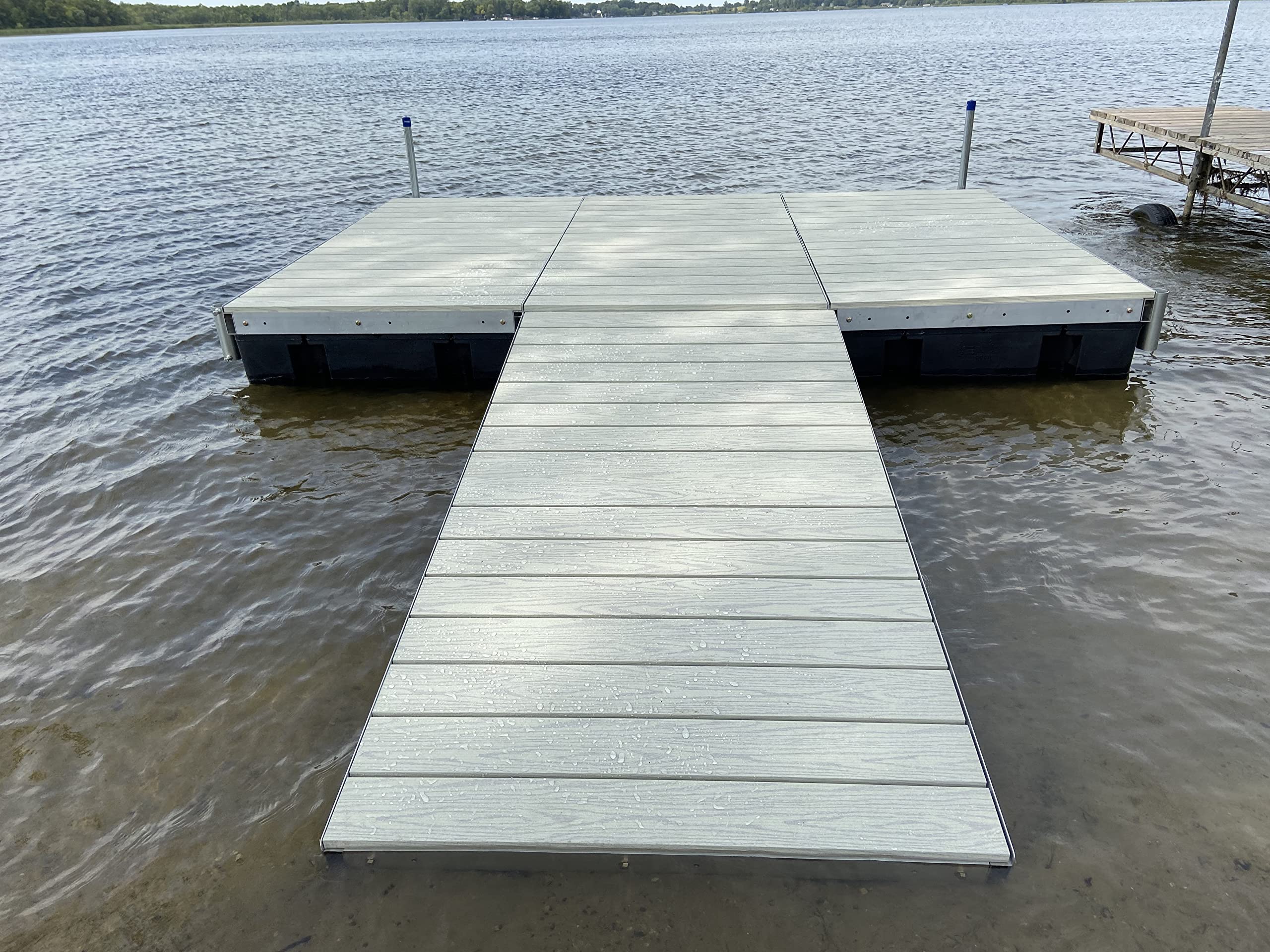 Patriot Docks 4x4 Feet Wood Grain Aluminum Drop-in Deck Panel - Durable & Weather-Resistant for Pool Decks, Dock Platforms & Outdoor Patios