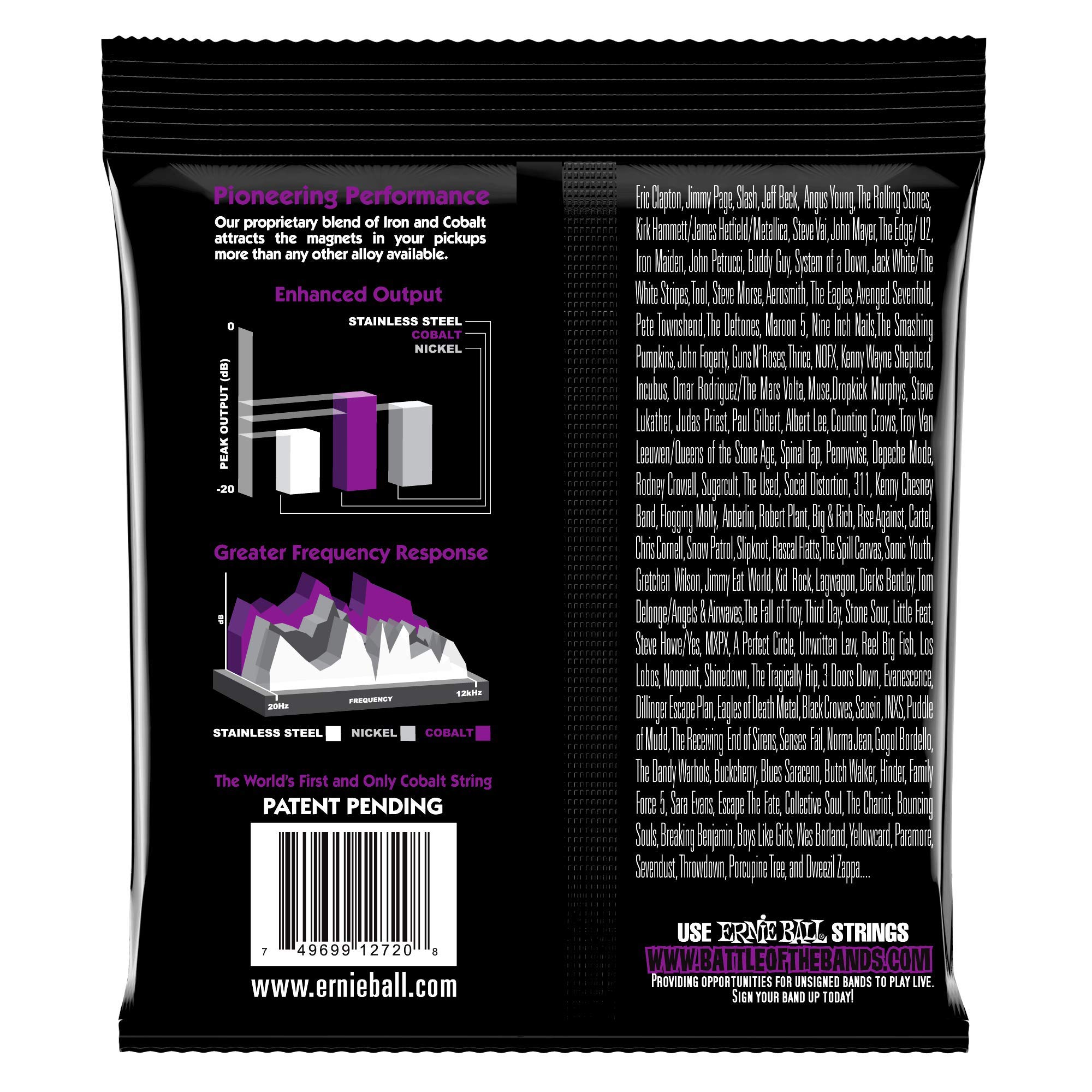 Ernie Ball 2729 Cobalt 7-String Power Slinky Guitar Strings (11-58 Gauge) - 4 Pack Set for Heavy Metal, Rock & Extended Range Playing - Perfect for Studio Recording & Live Performances