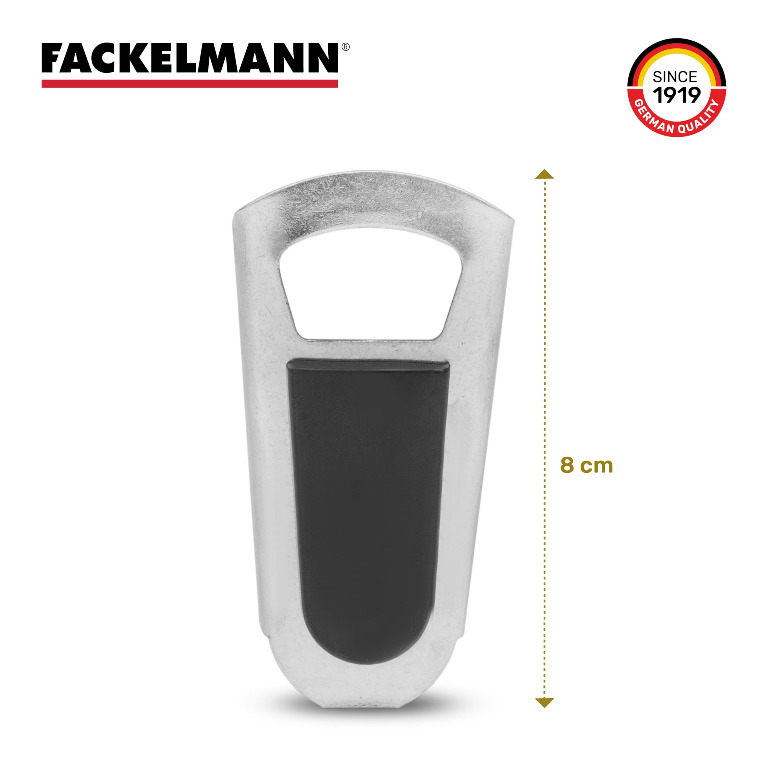 Fackelmann Stainless Steel Bottle Opener & Closer - Rust-Proof & Heavy Duty - Perfect for Opening & Sealing Glass Bottles - Ergonomic Grip - Great for Bars, Picnics, Camping & Home Use