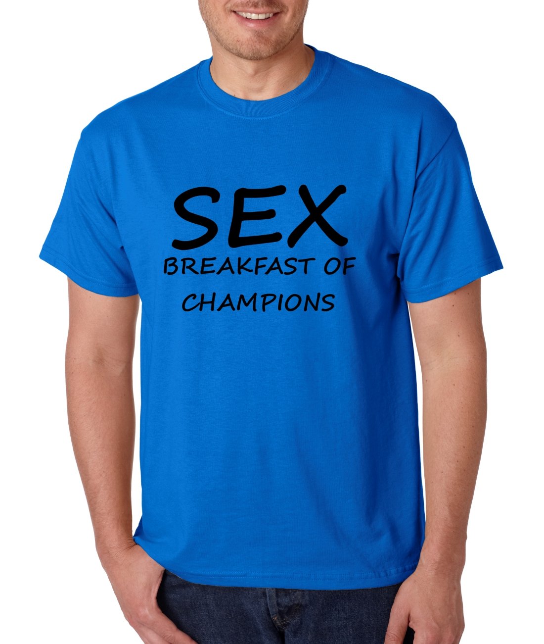 ALLNTRENDS Men's Funny Breakfast of Champions T-Shirt - Humorous Graphic Tee for Casual Wear, Gym & Everyday Outfits