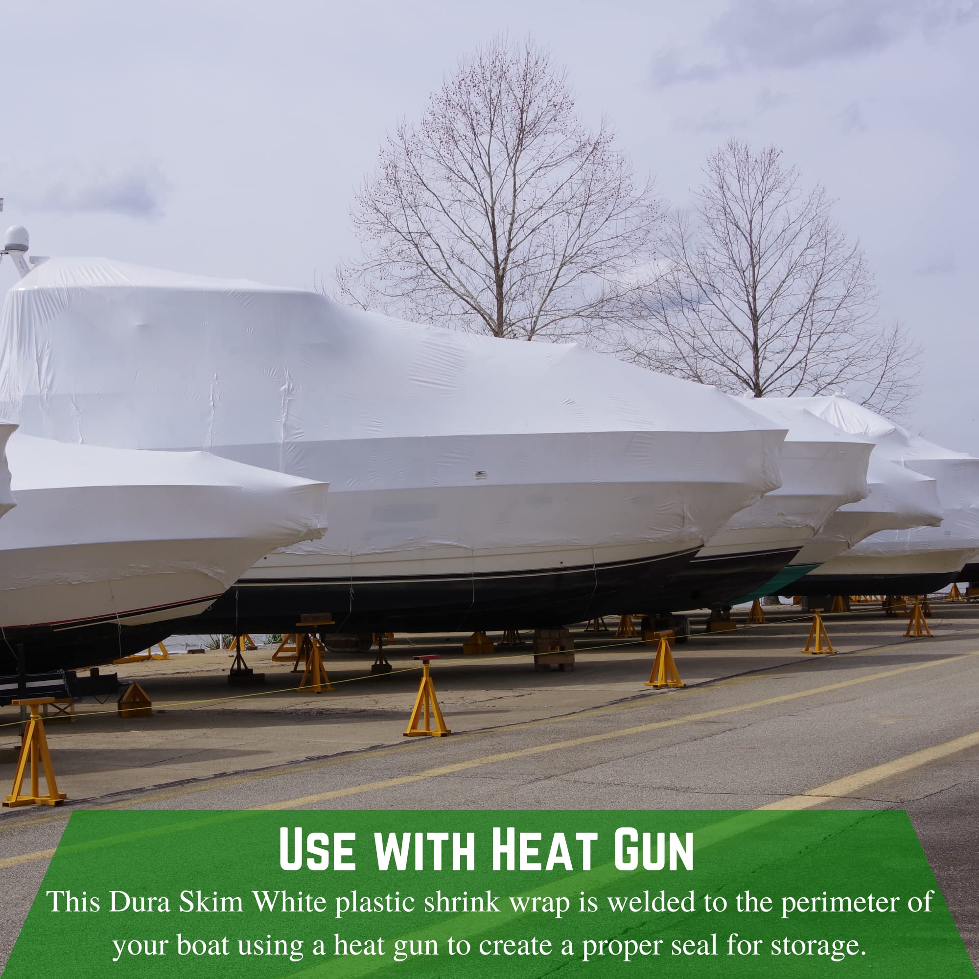 **Durable 10 mil String Reinforced Plastic Shrink Wrap – 20' x 25' Boat & Industrial Shrink Film for Storage & Protection – Heat Gun Compatible – Farm Plastic Supply**    *(Perfect for Boat Covering, Equipment Protection, and Long-Term Storage)*