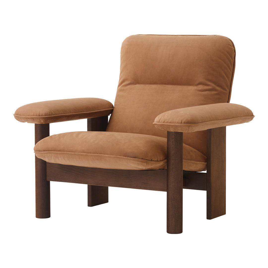 Brasilia Lounge Chair - Mid-Century Modern Accent Chair for Living Room, Bedroom & Office - Comfortable Upholstered Armchair with Wooden Legs