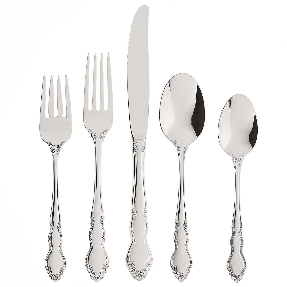 Premium Dover 45-Piece Stainless Steel Flatware Set - Service for 8 - Elegant Dining Utensils for Everyday Use & Special Occasions