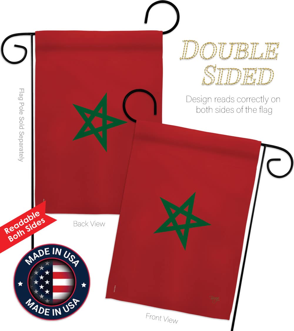 Moroccan Garden Flag Set with Stand - Double-Sided Yard Decor for Home & Gifts