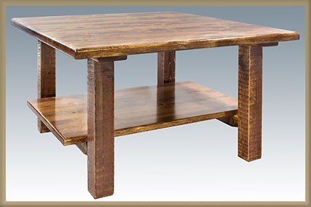 Stylish D2D Cocktail Table with Shelf - Homestead Collection - Stained & Lacquered Wood Coffee Table - Perfect for Living Room, Lounge & Home Decor