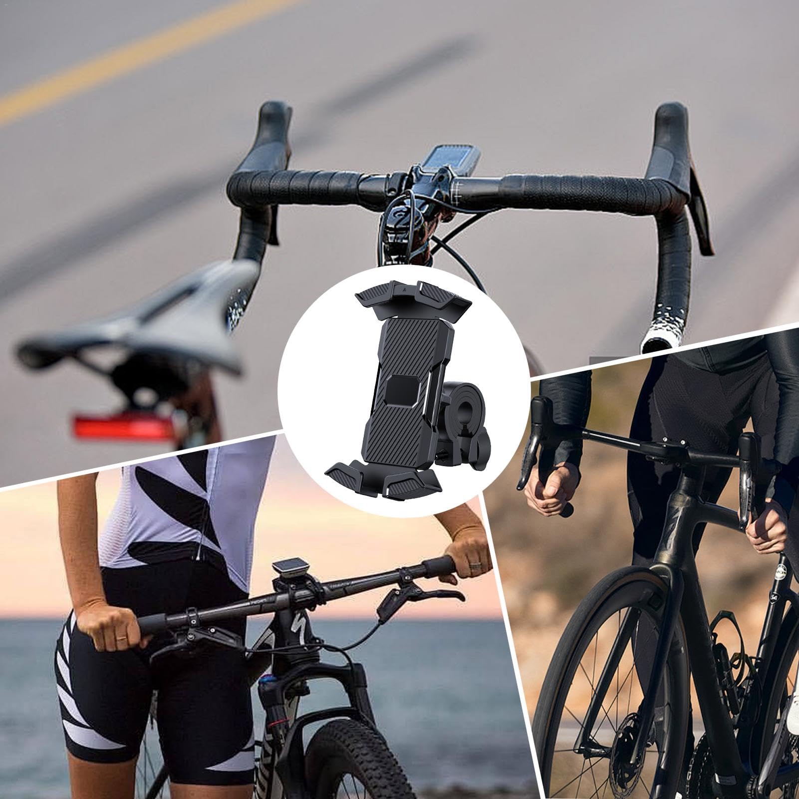 360° Rotating Shockproof Motorcycle Phone Mount - Universal Bike Handlebar Phone Holder for iPhone Samsung - Perfect for Commuting, Off-Road & Delivery Riders