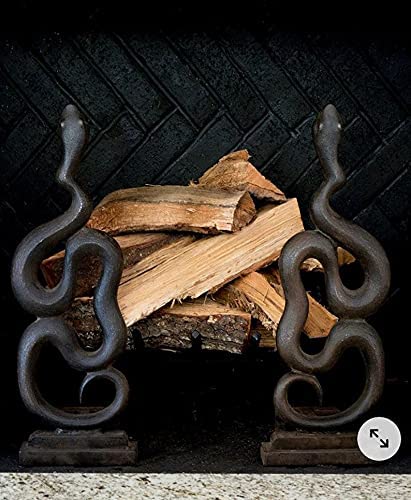 Hand Forged Fireplace Andirons - Heavy Duty Fireplace Decor for Men, Rustic Fireplace Accessories - Perfect for Log Burning, Fireplace Safety, and Cozy Home Decor