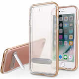 Apple iPhone 7 Clear/Gold Gel Case with Stand - Slim Protective Phone Cover with Kickstand for Hands-Free Viewing (Perfect for Watching Videos, Video Calls & Gaming)