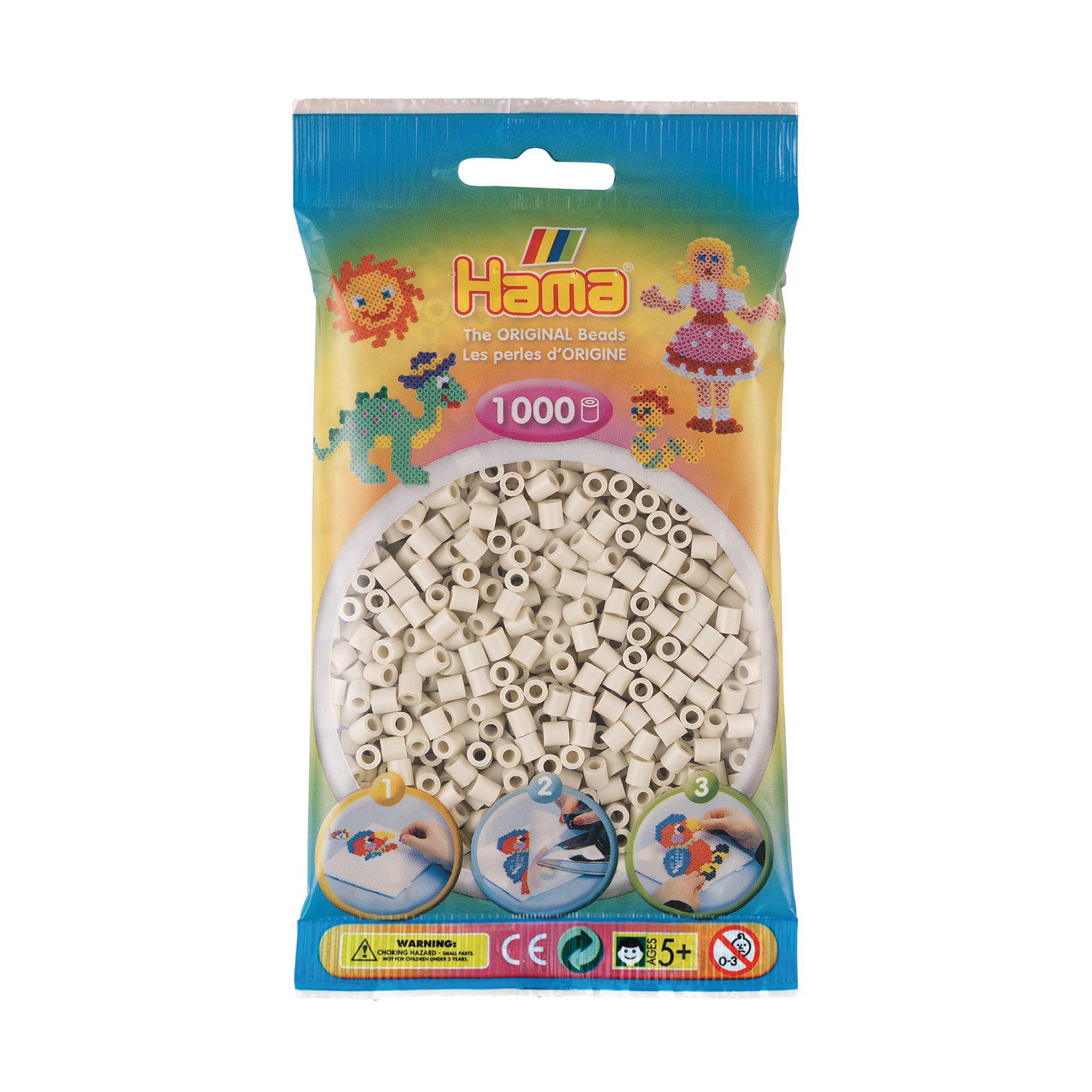 1,000 Pack Hama Midi Beads - Cloudy White Bulk Craft Beads for DIY Jewelry, Keychains & Kids Crafts | Perfect for Perler Bead Art Projects & Creative Designs