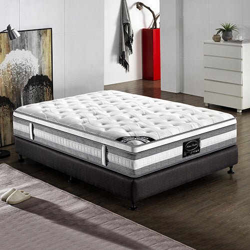 Premium Feather Comfort Plush Euro Top Pocket Spring Mattress - 34cm Thick Single Size for Ultimate Support & Pressure Relief | Perfect for Guest Rooms, Dorms & Small Spaces
