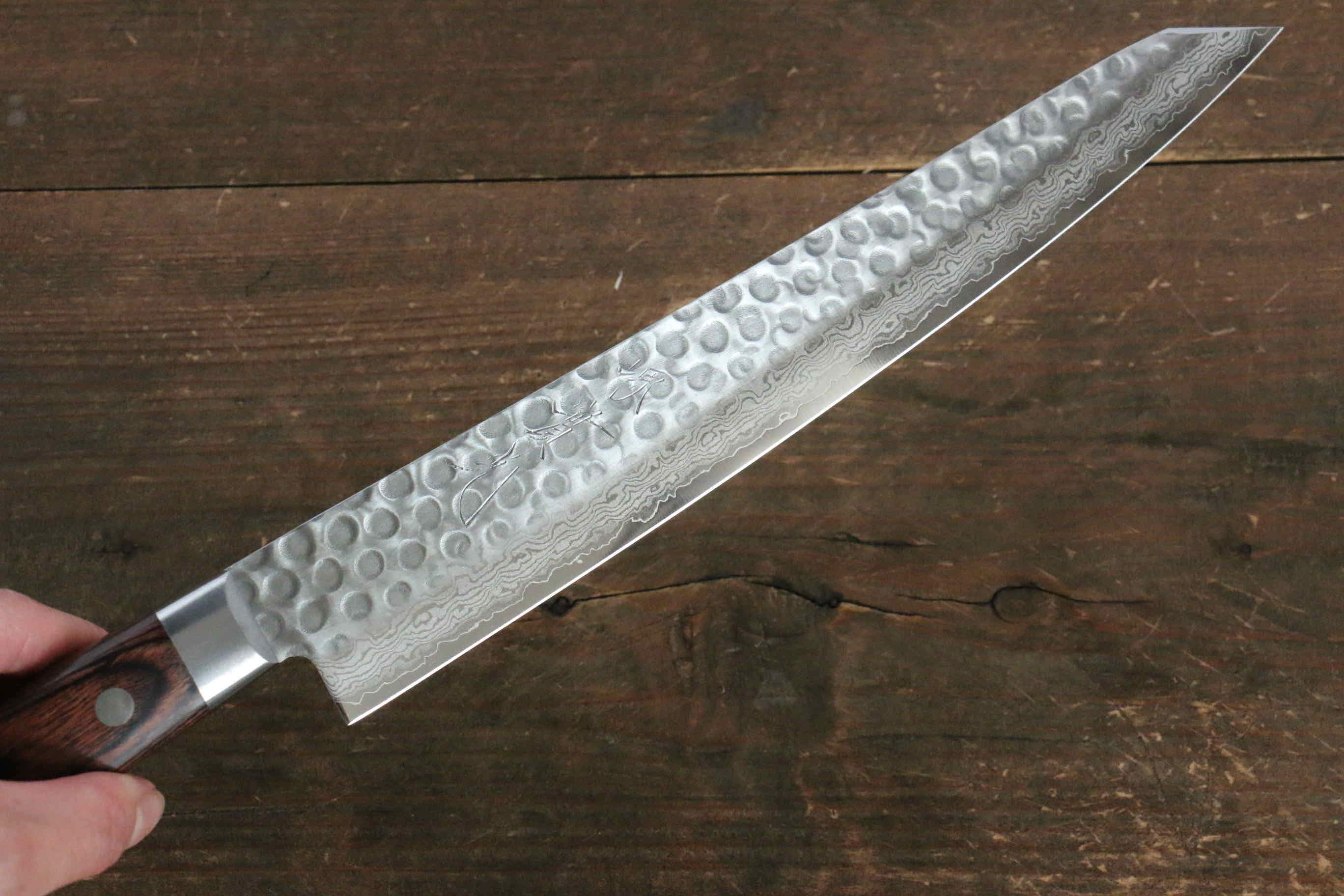Premium Jikko VG10 17-Layer Kiritsuke Sujihiki Knife 230mm - Japanese Mahogany Handle - Perfect for Sushi, Sashimi & Meat Slicing