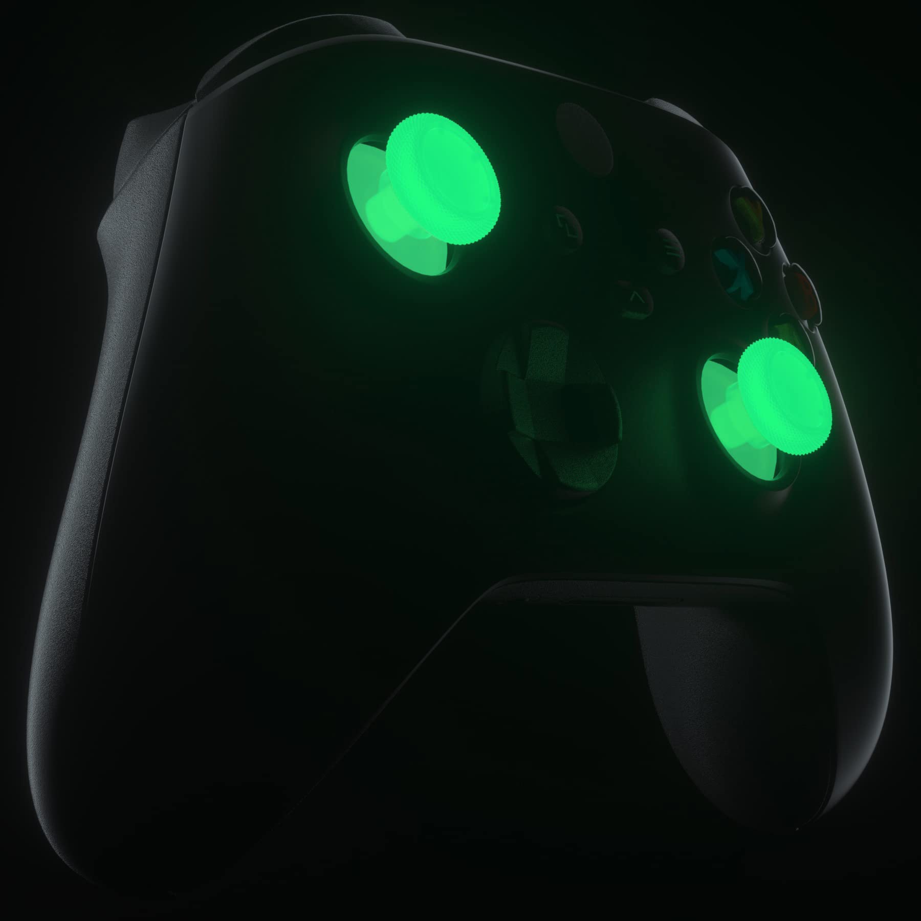 eXtremeRate Glow in Dark Green Replacement Thumbsticks for Xbox Series X/S & Xbox One S/X/Elite Controller - Premium Joystick Repair Kit - Perfect for Gaming, Night Play & Controller Customization