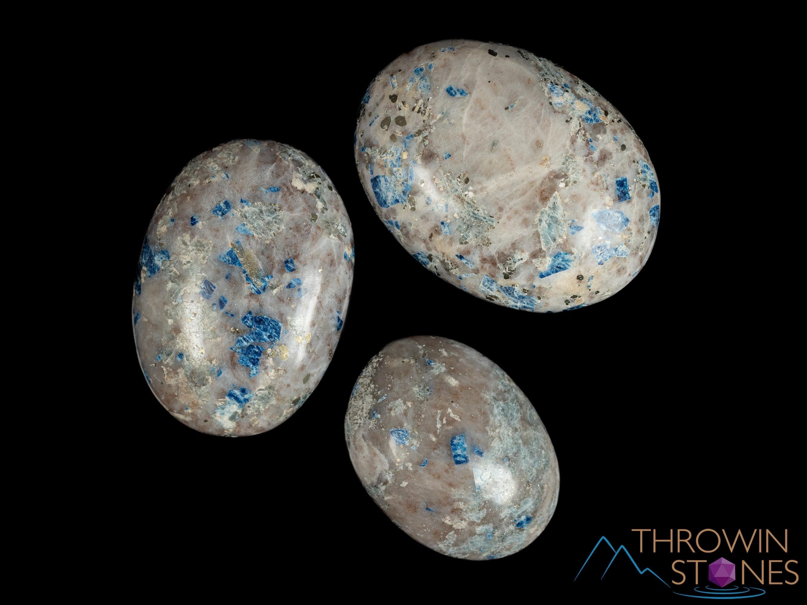 LAZULITE Crystal Palm Stone - Anxiety Relief Worry Stone for Stress & Self Care | Healing Crystals for Meditation, Relaxation & Positive Energy | Perfect for Home, Office & Travel Use