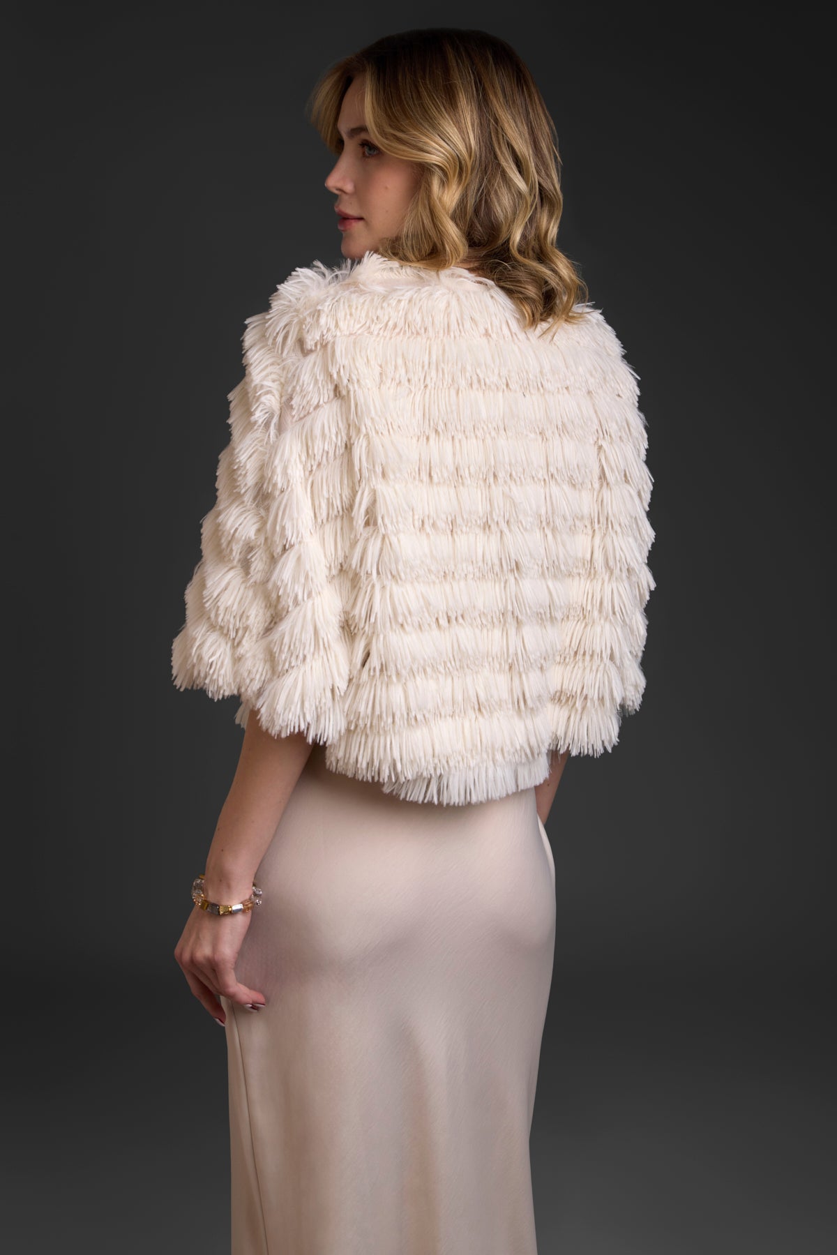 Elegant Faux Fur Capelet with Tassel Trim - Women's Winter Shawl Wrap for Evening Parties & Special Occasions